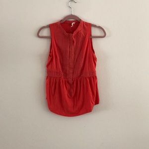 Anthropologie by LA Made coral tank with buttons